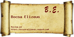 Bocsa Elizeus névjegykártya